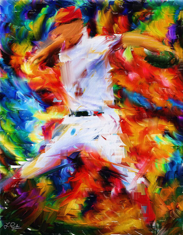 Baseball Poster featuring the digital art Baseball I by Lourry Legarde