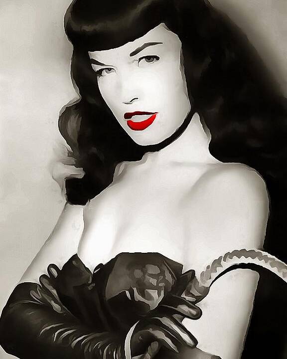 Art print POSTER / Canvas Bettie Page,Bettie Page,HQ Photo paper,We send th...