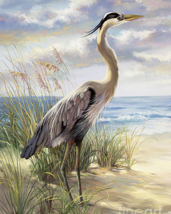 Heron Poster featuring the painting Blue Heron Deux by Laurie Snow Hein