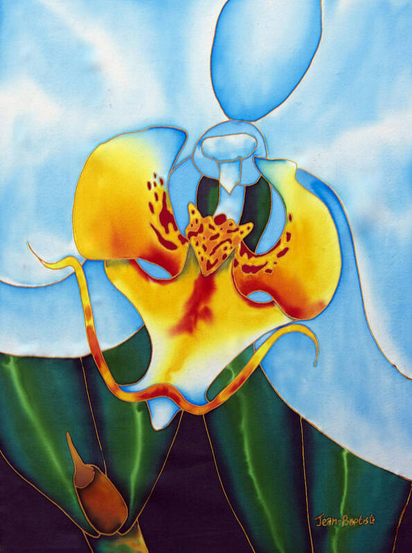 Orchid Flower Poster featuring the painting Bonnie Orchid I by Daniel Jean-Baptiste