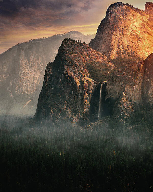 Landscape Poster featuring the photograph Bridalveil Fall, Yosemite by David George