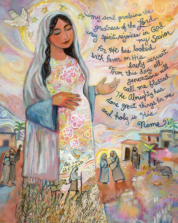 Jen Norton Poster featuring the painting Canticle of Mary by Jen Norton