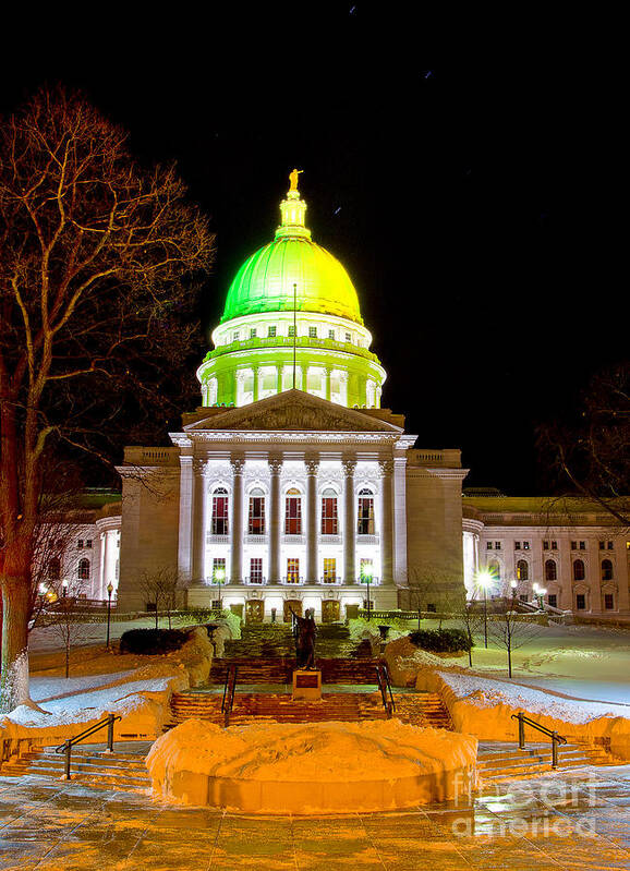 Capitol Poster featuring the photograph Capitol Madison Packers Colors by Steven Ralser