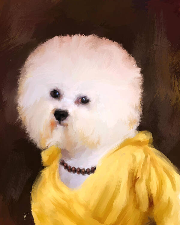 Bichon Poster featuring the painting Chic Bichon Frise by Jai Johnson