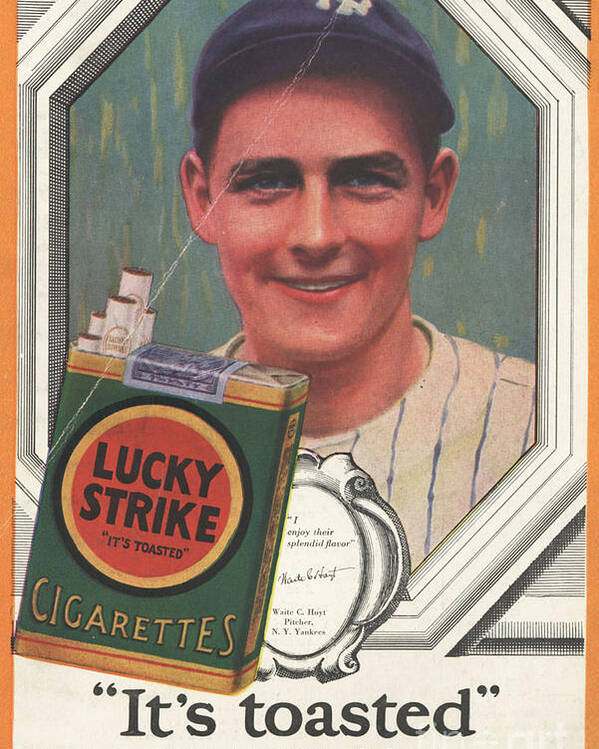 Vintage Poster featuring the photograph Cigarette Lucky Strike Baseball Poster by Action