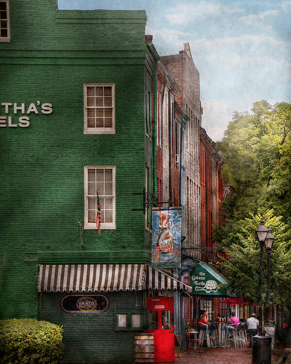 Baltimore Poster featuring the photograph City - Baltimore - Fells Point MD - Bertha's and The Greene Turtle by Mike Savad