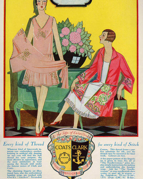 Coats And Clark 1920s Uk Art Deco Poster By The Advertising Archives