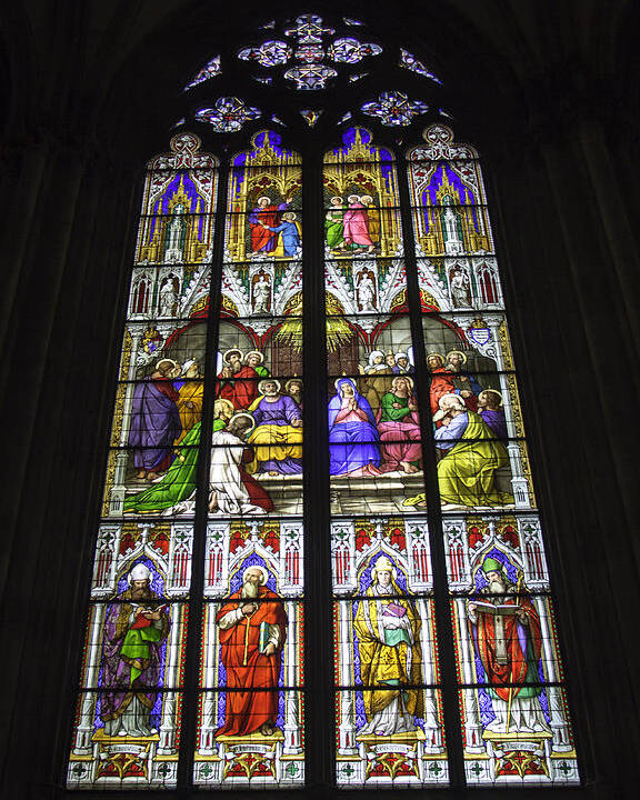 Cologne Cathedral Stained Glass Window Of Pentecost Poster