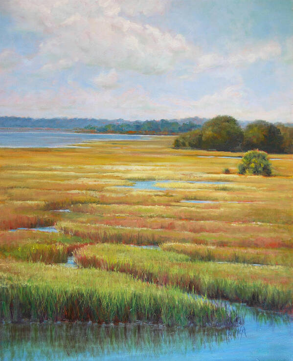 Marsh Poster featuring the painting Colors in the Marsh by Pam Talley