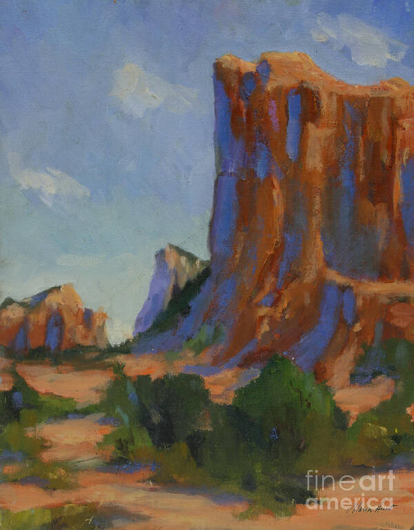Arizona Poster featuring the painting Courthouse Rock II by Maria Hunt
