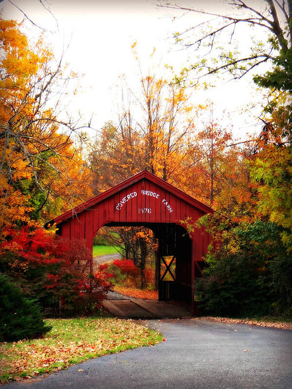 Covered Bridge Farm Poster featuring the photograph Covered Bridge Farm by Dark Whimsy