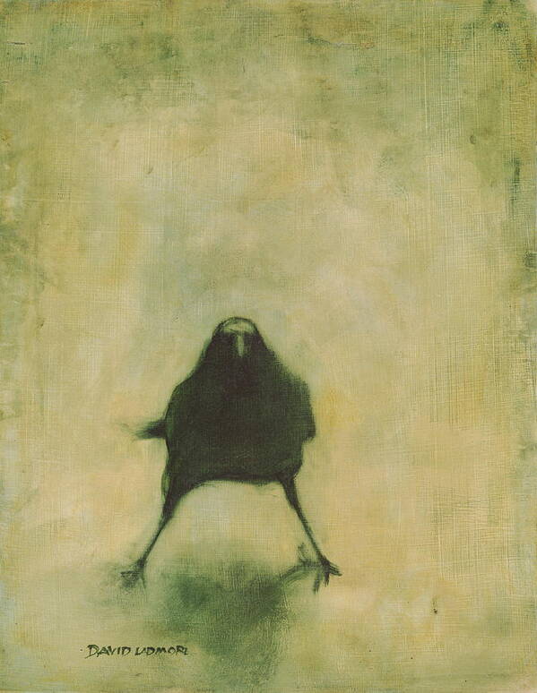 Crow Poster featuring the painting Crow 6 by David Ladmore