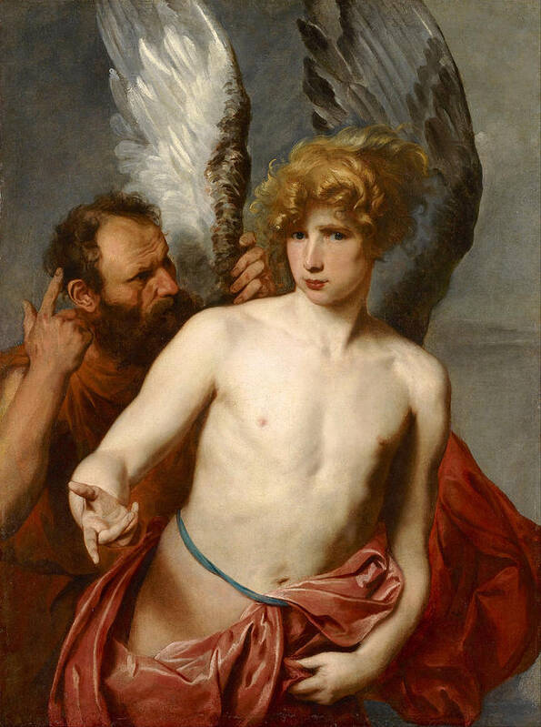 Anthony Van Dyck Poster featuring the painting Daedalus and Icarus by Anthony van Dyck