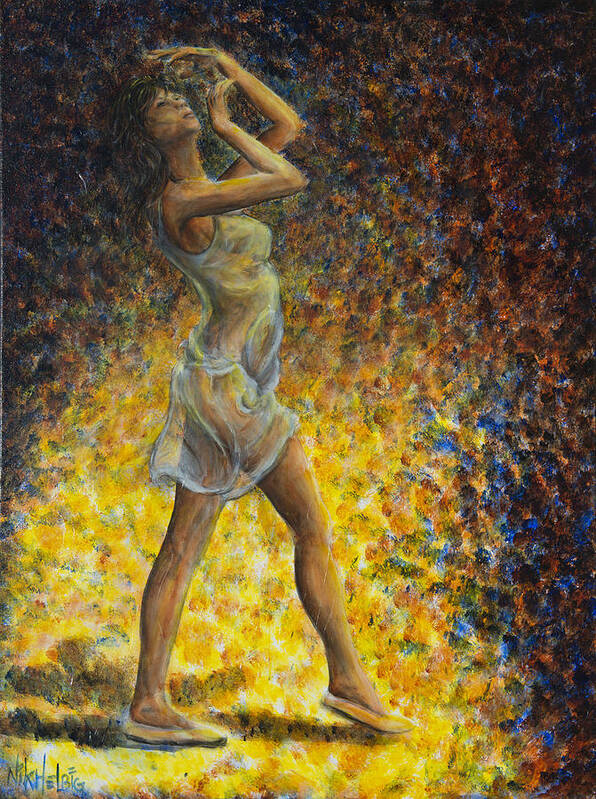 Dancer Poster featuring the painting Dancer 07 by Nik Helbig