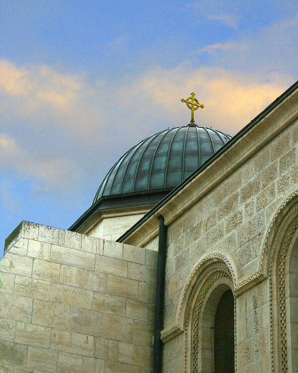Dome Poster featuring the photograph Dome and Cross by M Kathleen Warren