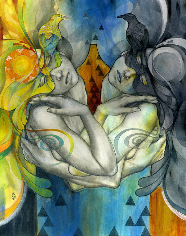 Duality Poster featuring the painting Duality by Patricia Ariel