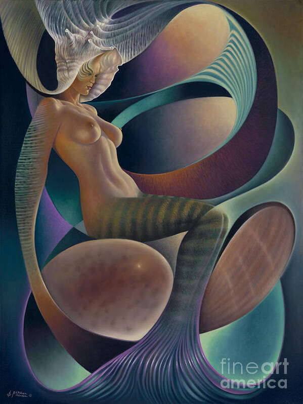 Nude-art Poster featuring the painting Dynamic Queen 6 by Ricardo Chavez-Mendez