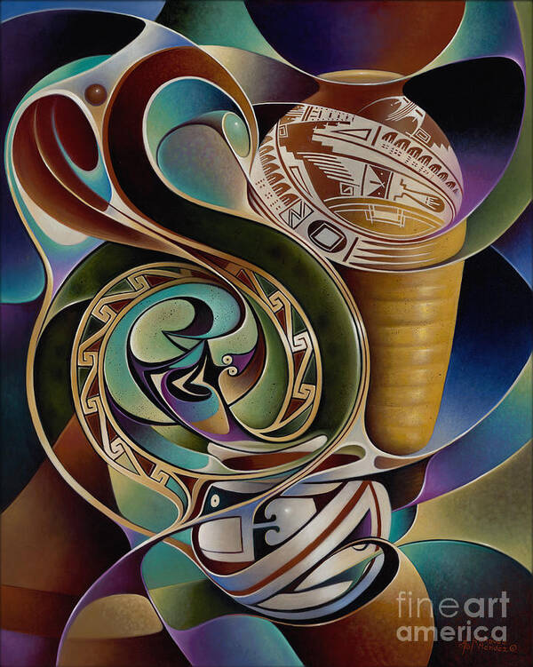Abstract Poster featuring the painting Dynamic Still I by Ricardo Chavez-Mendez