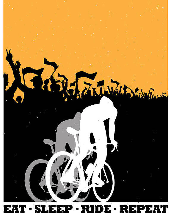 eat Sleep Ride Repeat Poster featuring the painting Eat Sleep Ride Repeat by Sassan Filsoof
