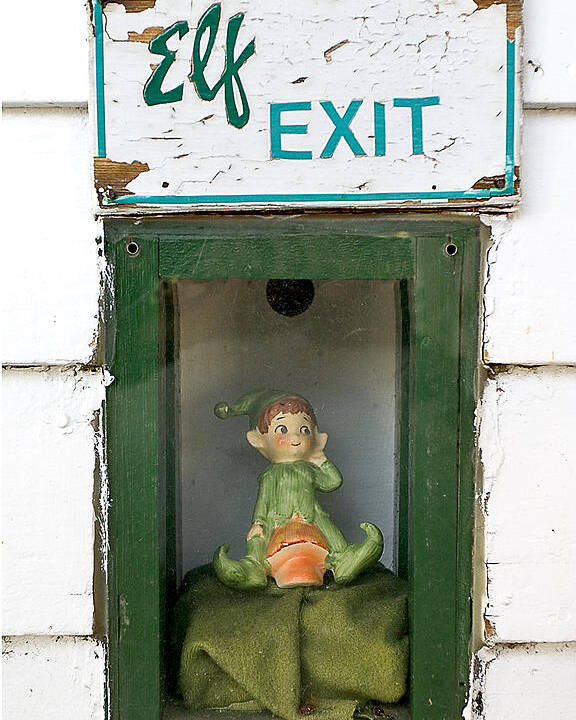 Humor Poster featuring the photograph elf exit, Dubuque, Iowa by Steven Ralser