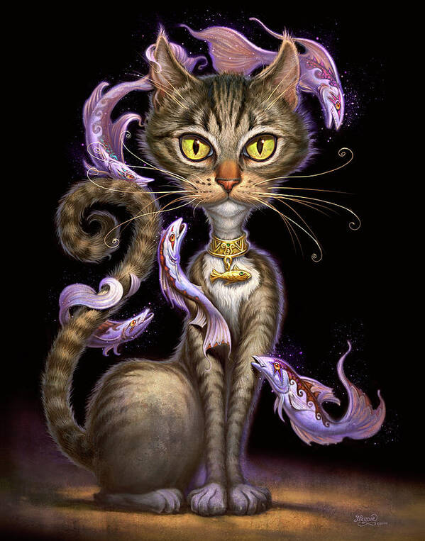 Jeff Haynie Poster featuring the painting Feline Fantasy by Jeff Haynie