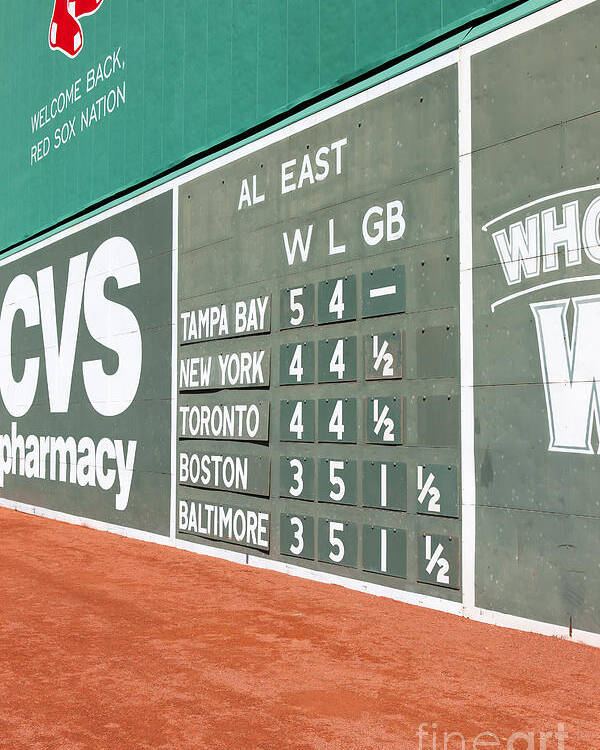 Fenway Park Green Monster Scoreboard I Poster by Clarence Holmes - Fine Art  America