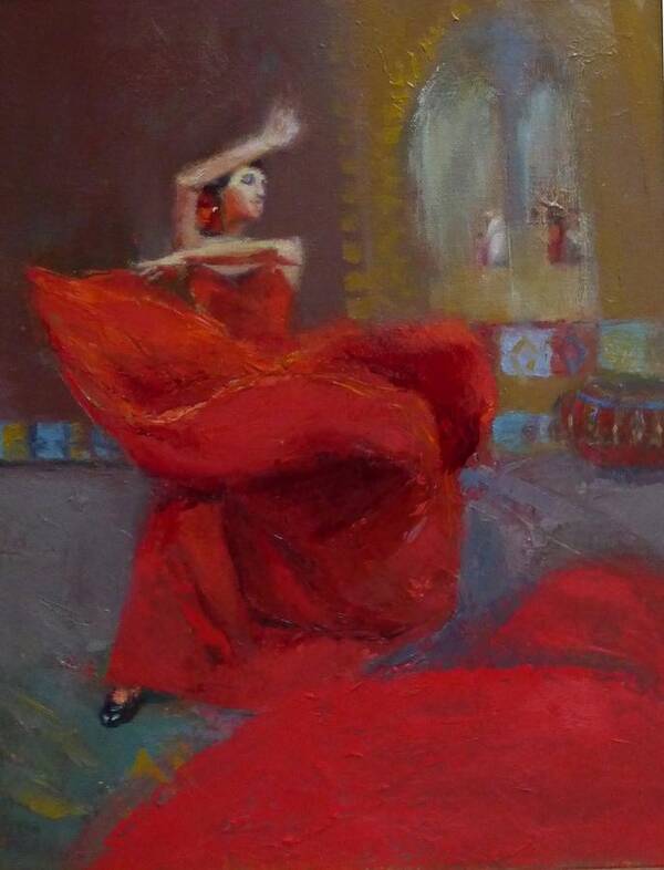 Flamenco Poster featuring the painting Flamenco Dancers by Irena Jablonski