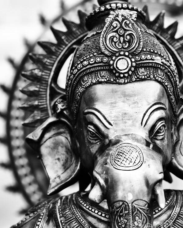 Ganesha Poster featuring the photograph Ganesha Monochrome by Tim Gainey