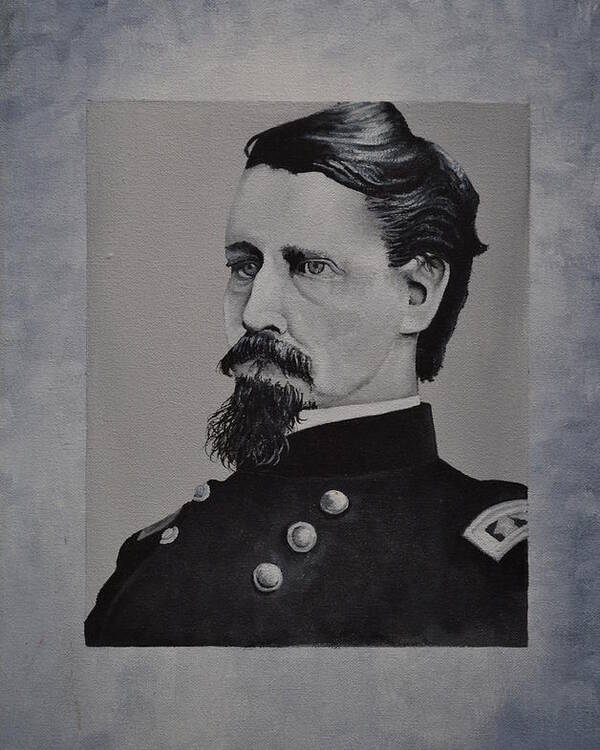 Union General W.hancock Held The Middle Of The Line At Gettysburg Against Confederate General Pickett Poster featuring the painting General Windfield Hancock by Martin Schmidt