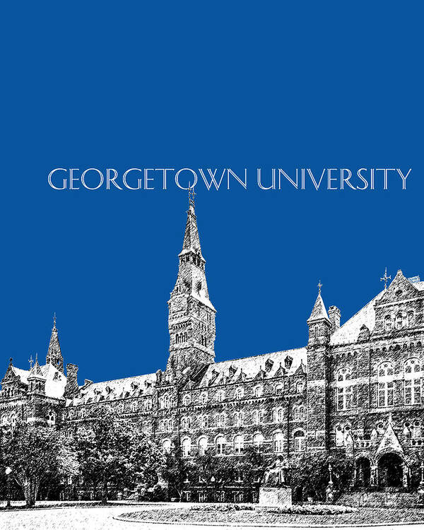 University Poster featuring the digital art Georgetown University - Royal Blue by DB Artist