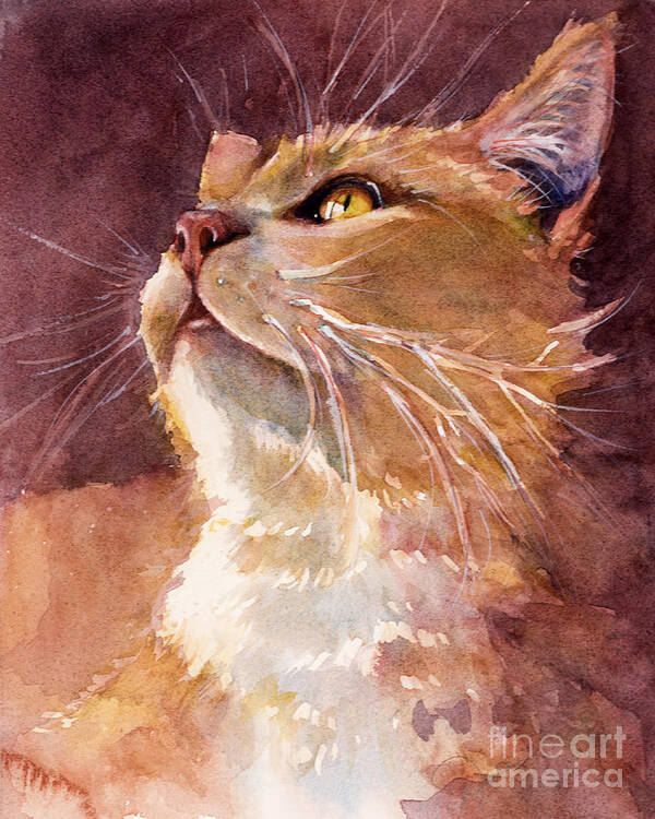 Cat Poster featuring the painting Golden Eyes by Judith Levins