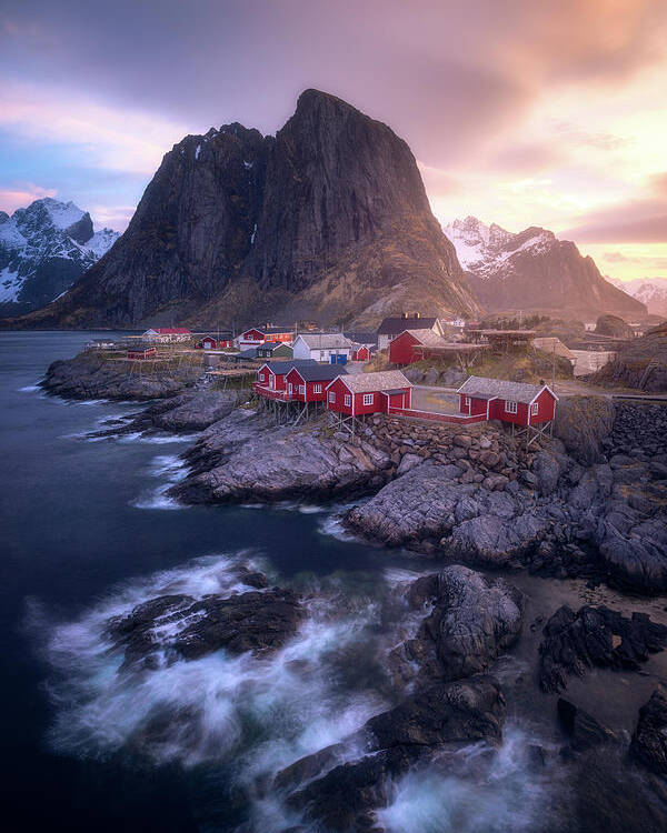 Landscape Poster featuring the photograph Golden Morning In Hamnoy by Daniel F.
