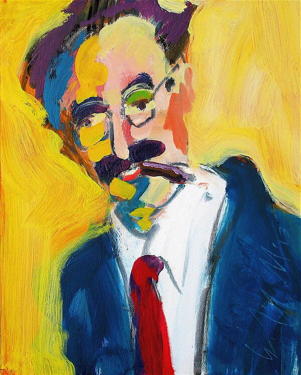 Groucho Poster featuring the painting Groucho by Les Leffingwell