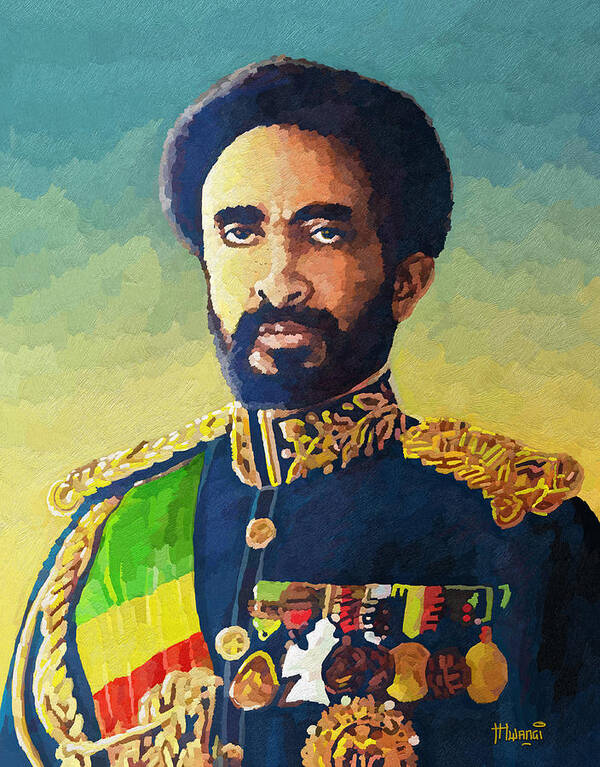 Haile Selassie Poster featuring the painting Haile Selassie by Anthony Mwangi