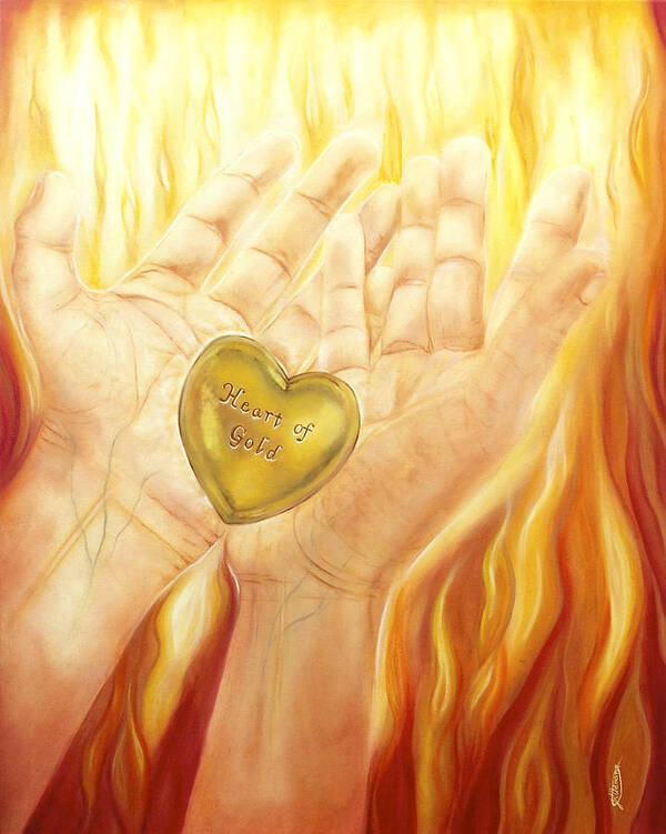 Prophetic Poster featuring the painting Heart of Gold by Jeanette Sthamann