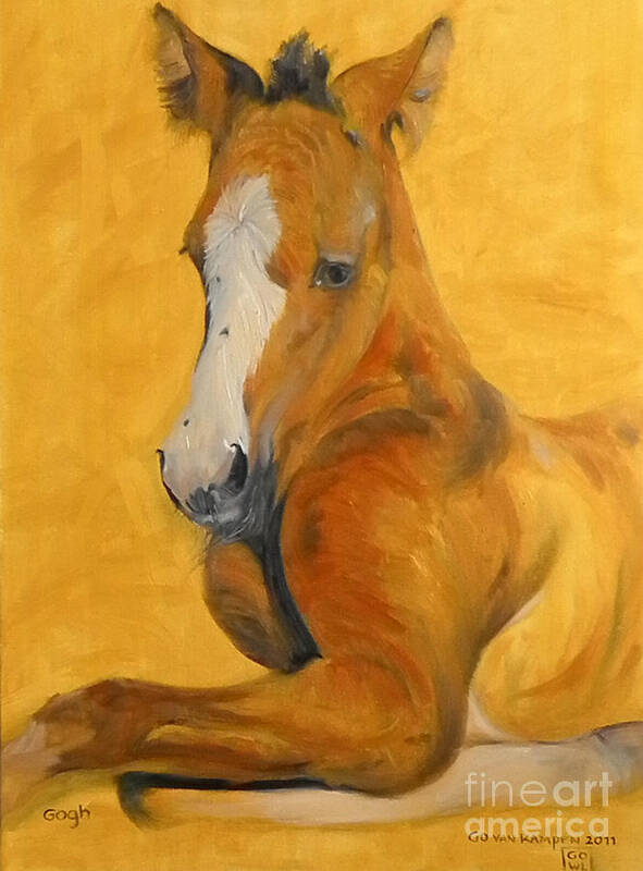 Foal Poster featuring the painting horse - Gogh by Go Van Kampen