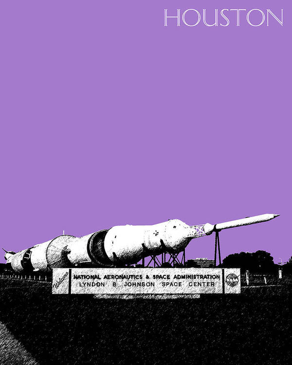Cityscape Poster featuring the digital art Houston Johnson Space Center - Violet by DB Artist