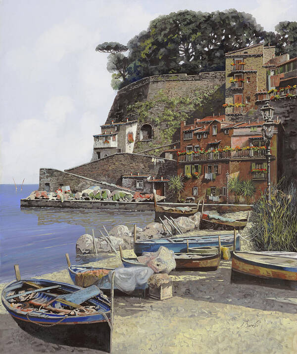 Italy Poster featuring the painting il porto di Sorrento by Guido Borelli