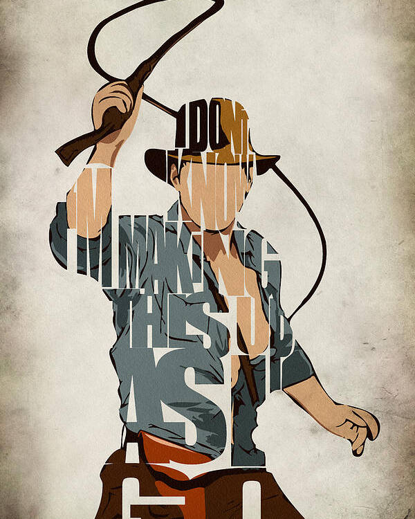 Indiana Jones Poster featuring the painting Indiana Jones - Harrison Ford by Inspirowl Design