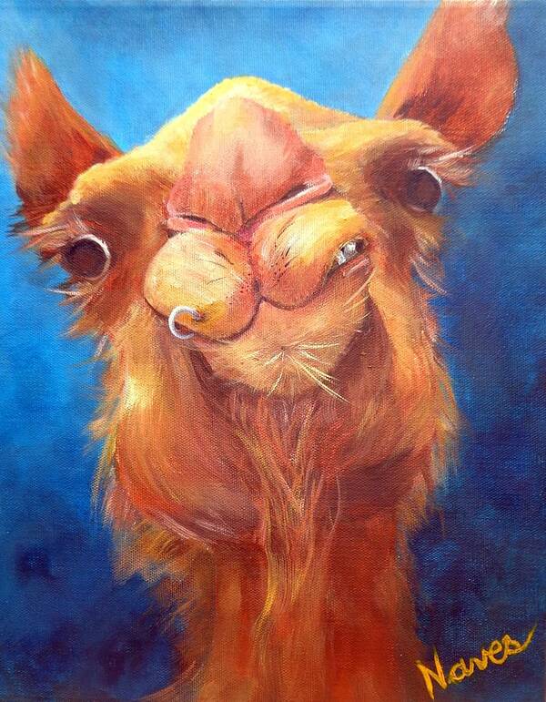 Camel Poster featuring the painting Jay Z Camel by Deborah Naves