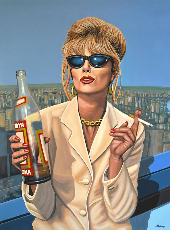 Joanna Lumley Poster featuring the painting Joanna Lumley as Patsy Stone by Paul Meijering