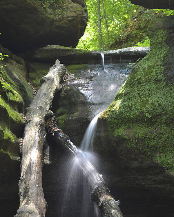 Starved Rock Poster featuring the photograph Kaskaskia Canyon Falls Starved Rock State Park by Forest Floor Photography