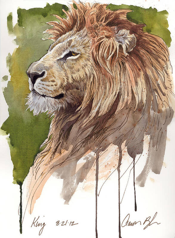 Lion Poster featuring the digital art King by Aaron Blaise