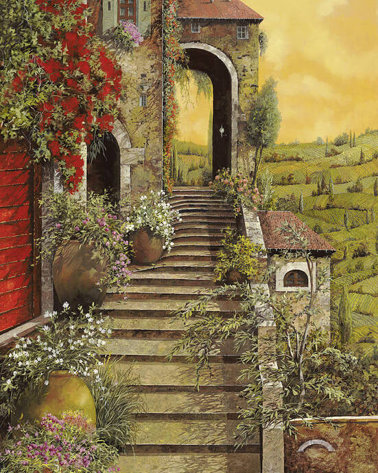 Arch Poster featuring the painting La Scala Grande by Guido Borelli