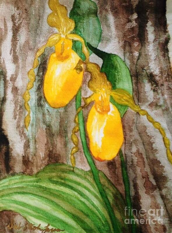 Lady Slippers Poster featuring the painting Ladyslippers by Deb Stroh-Larson