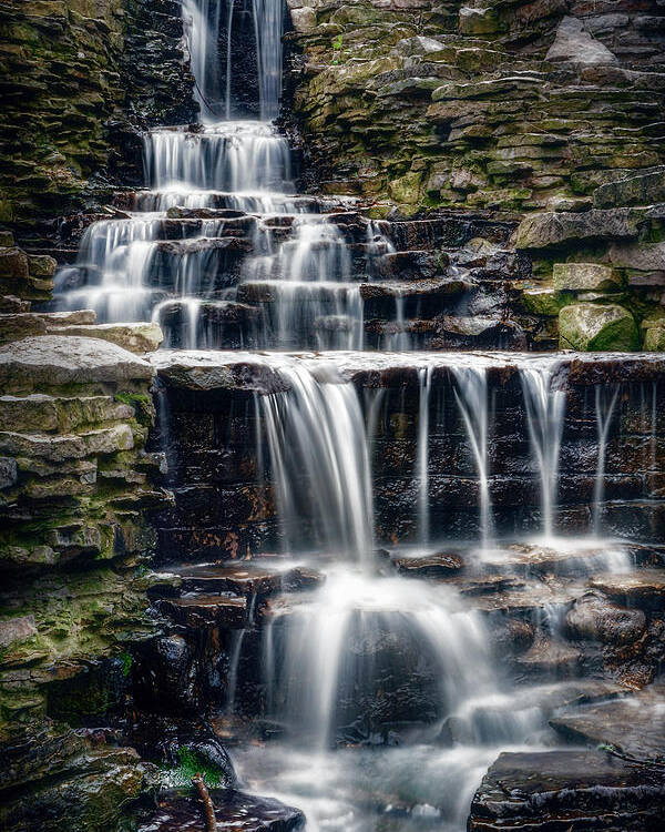 Waterfall Poster featuring the photograph Lake Park Waterfall by Scott Norris