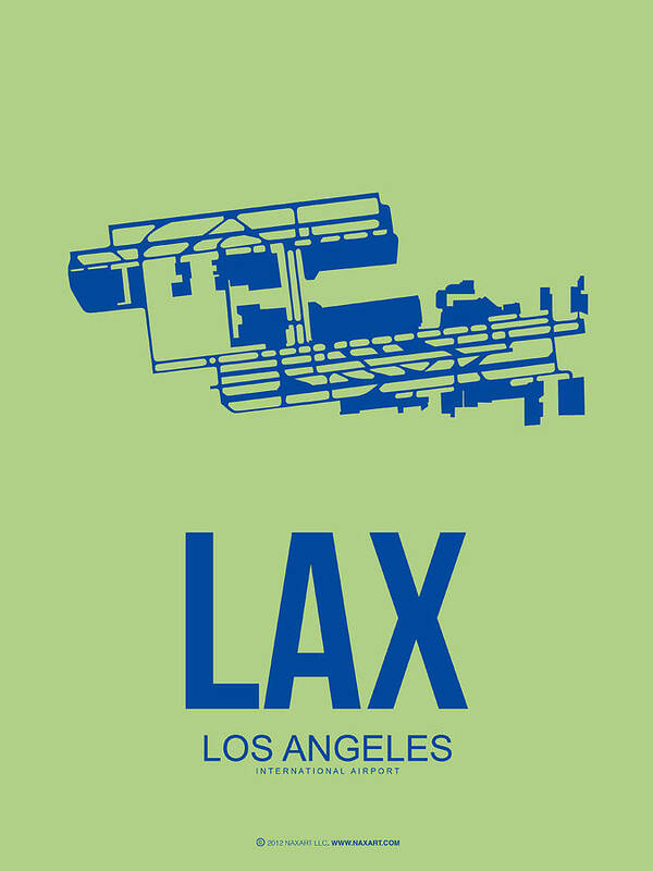 Los Angeles Poster featuring the digital art LAX Airport Poster 1 by Naxart Studio