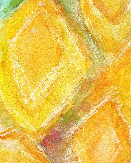 Abstract Painting Poster featuring the painting Lemon Drops by Linda Woods