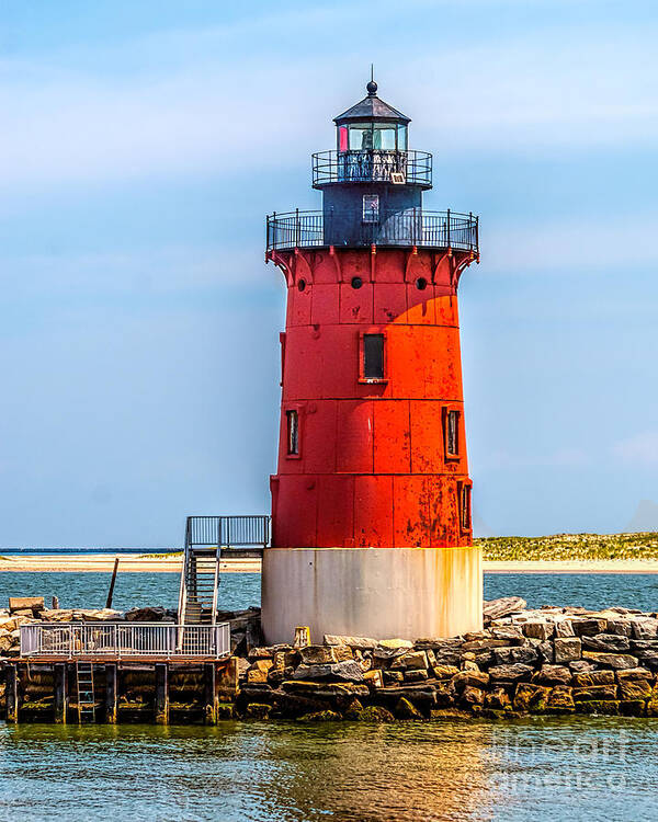 Breakwater Poster featuring the photograph Lighthouse at the Delaware Breakwater by Nick Zelinsky Jr