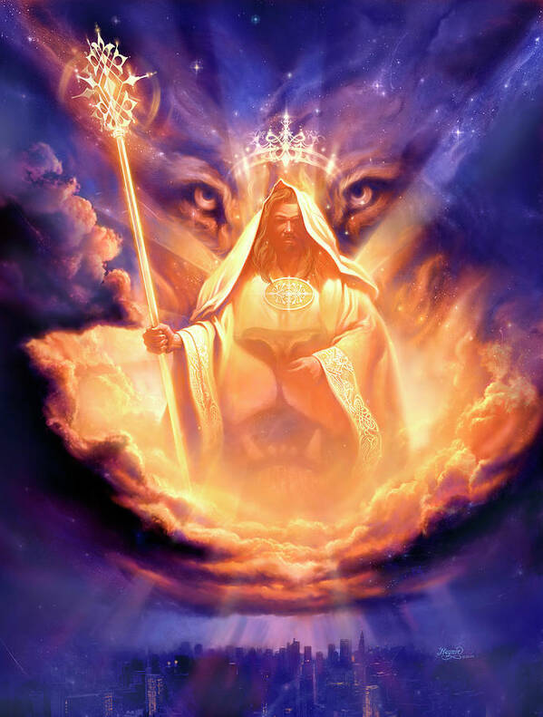 Jeff Haynie Poster featuring the painting Lion of Judah by Jeff Haynie